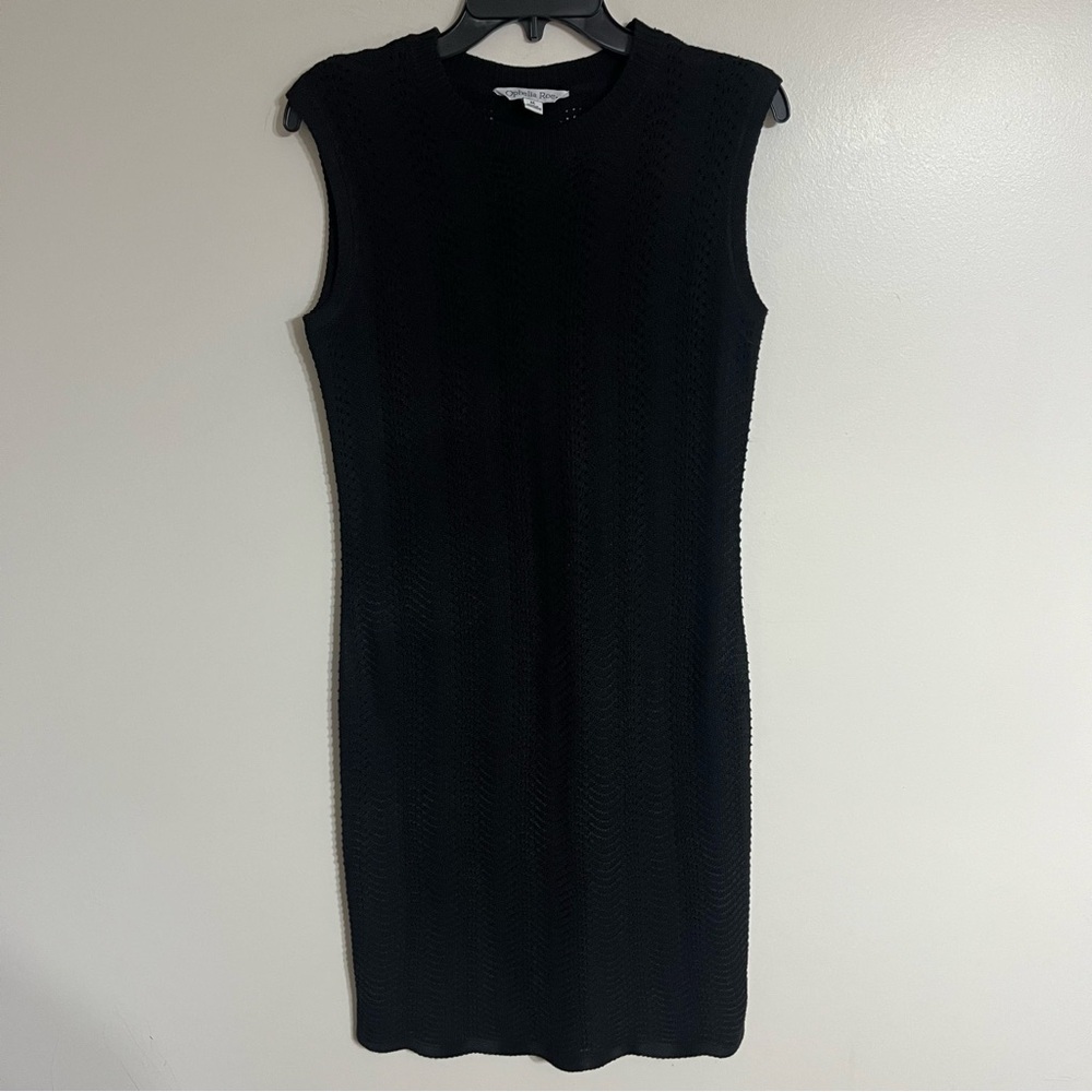 Women's Ophelia Roe Open Knit Sleeveless‎ Dress Cover Up Size Medium Black